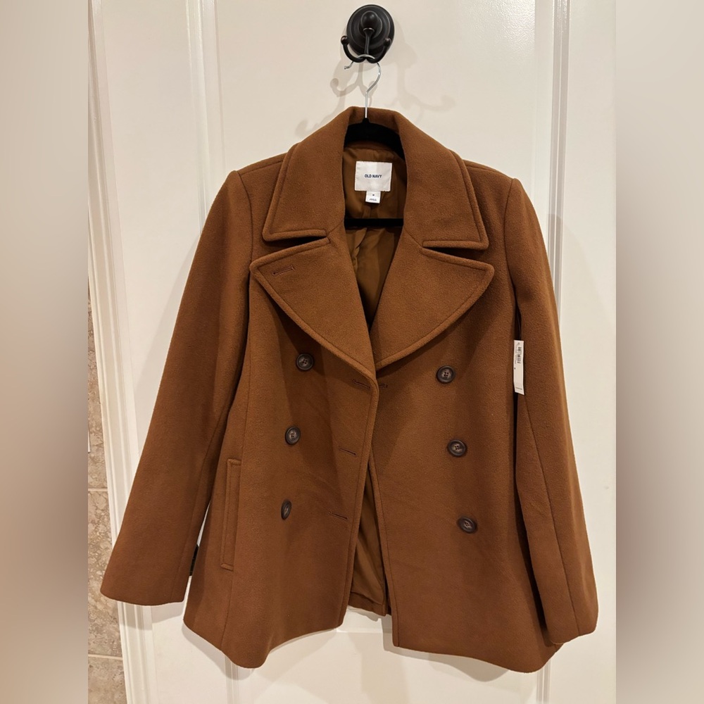 NWT Old Navy Camel Pea Coat, Size M